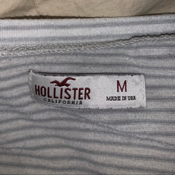Hollister Striped Short Sleeve Crop Top - Picture 2 of 4